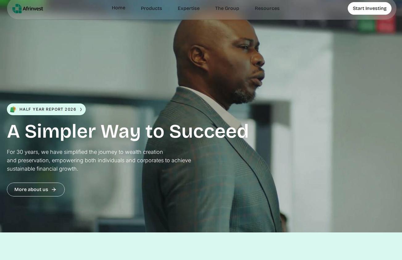 Screenshot of the Afrinvest Securities website
