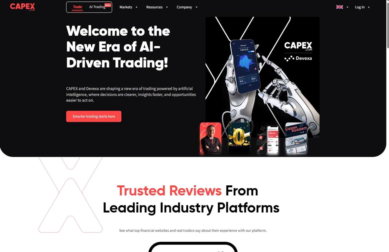 Screenshot of the CAPEX website