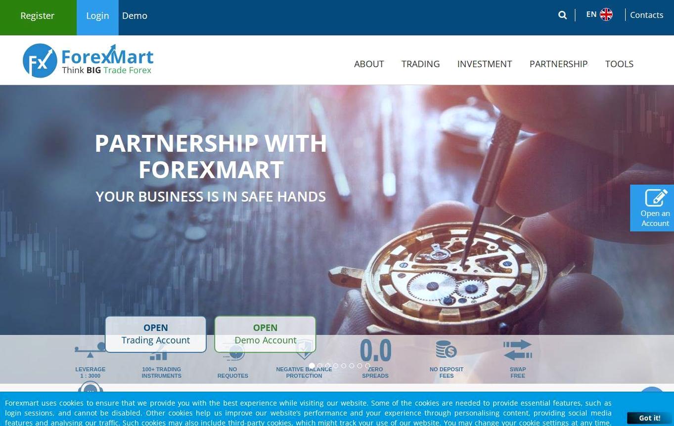 Screenshot of the ForexMart website