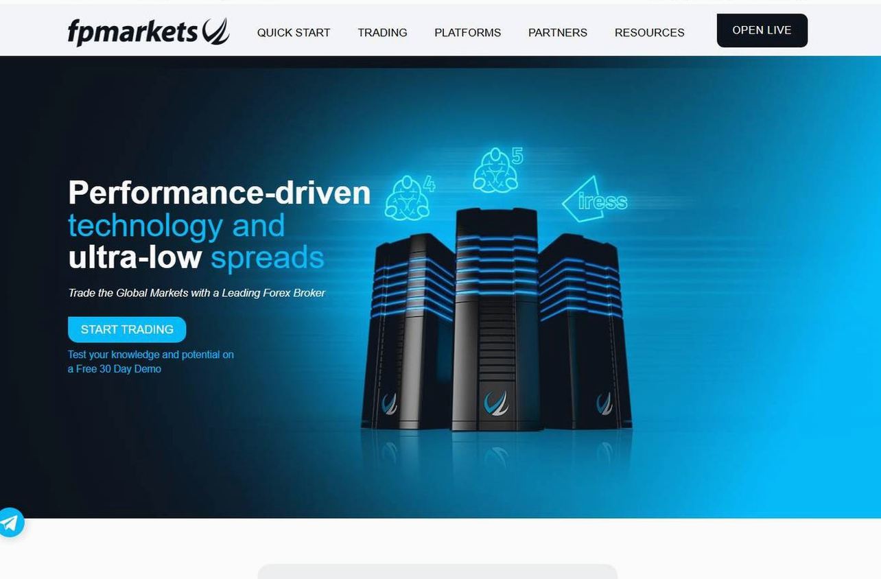Screenshot of the FP Markets website