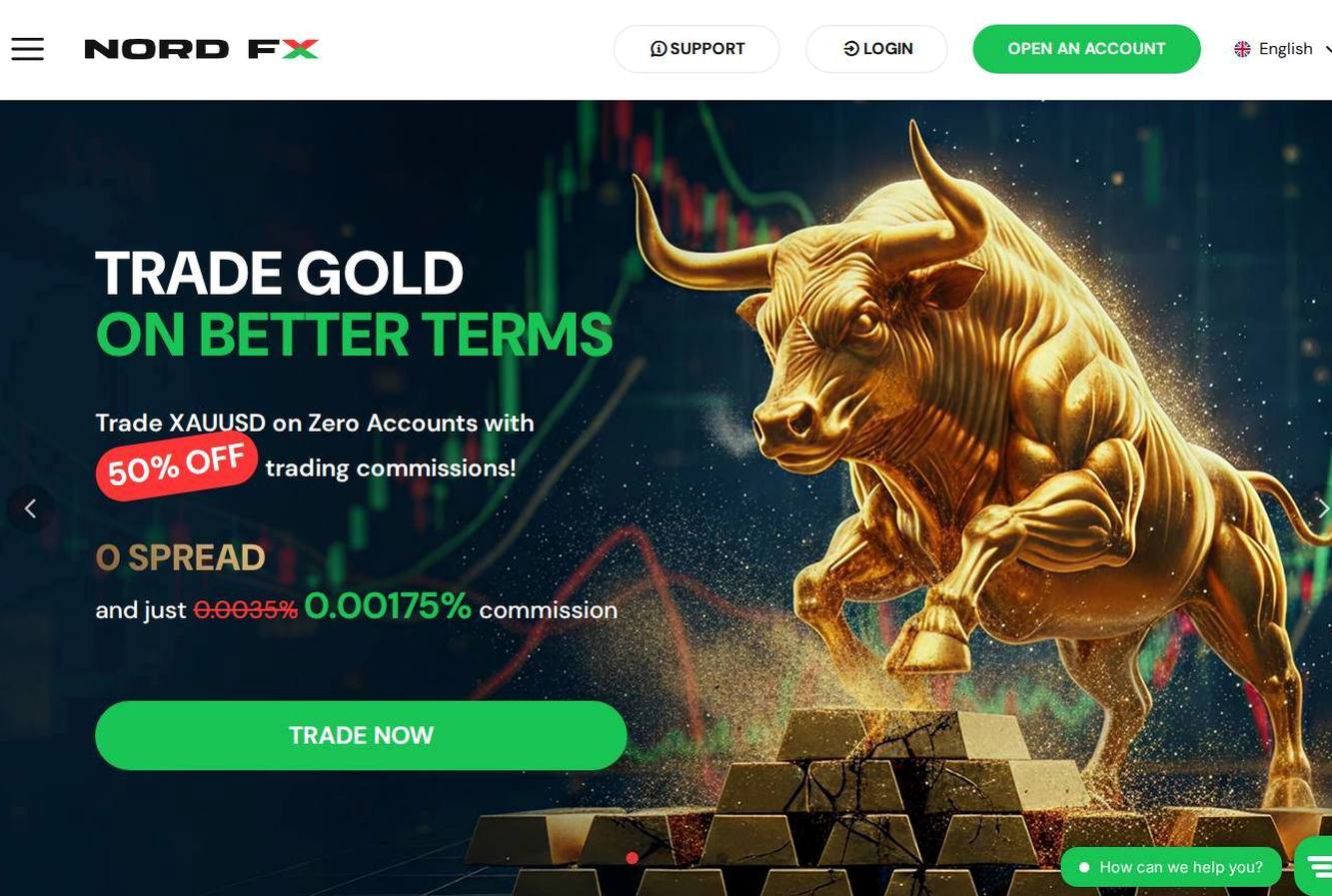Screenshot of the NordFX website