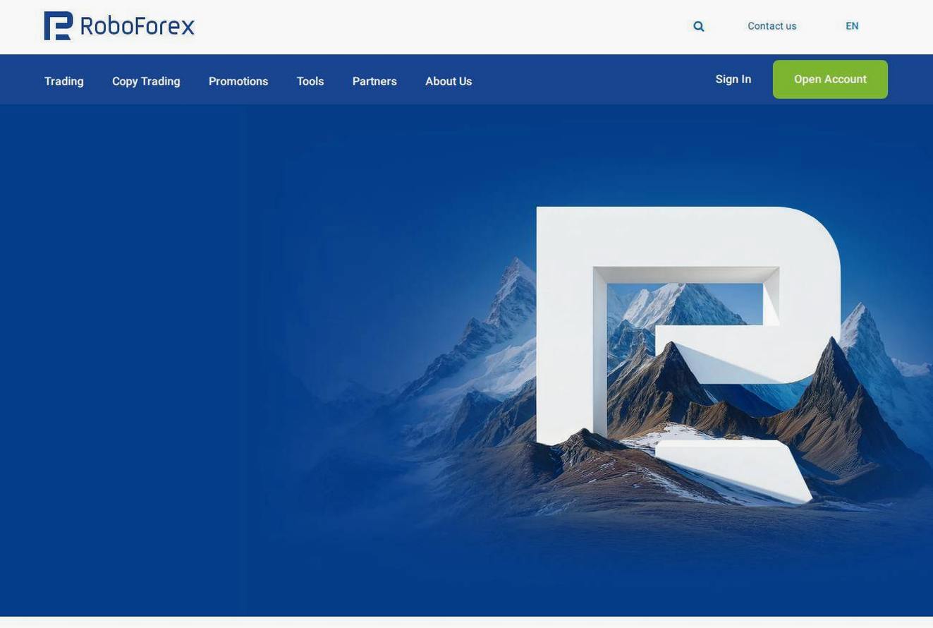 Screenshot of the RoboForex website
